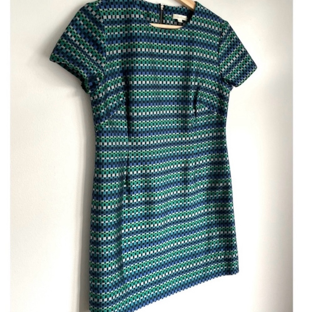 Shoshanna Blue & Green Mini Dress Size 4 - Picture 3 of 5